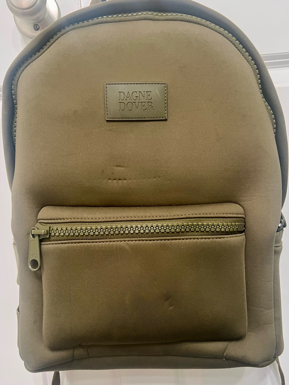 Dagne Dover Dakota Neoprene Backpack Olive Green Medium Travel Laptop Bag